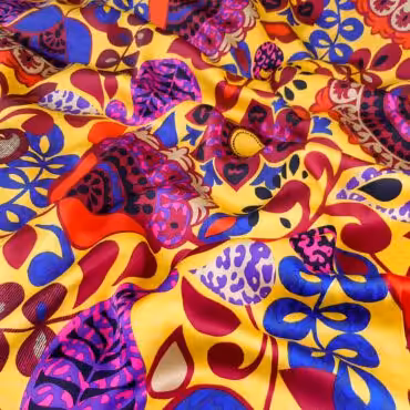 wiskoza premium zolta geometryczne kwiaty koloroweB