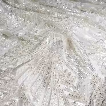 koronka premium wzor elie saab na tiulu dymna bielA
