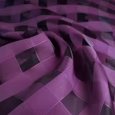 organza w krate jagodowy fiolet z czerniaA