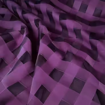 organza w krate jagodowy fiolet z czerniaB