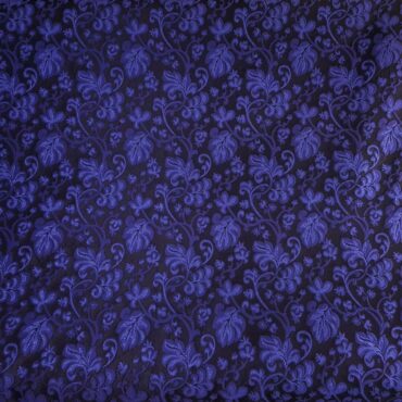 material zakardowy czarny granatowe liscie z lurexemB