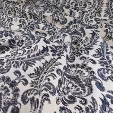 zakard wiskozowy ornamenty szarobezowy granatA