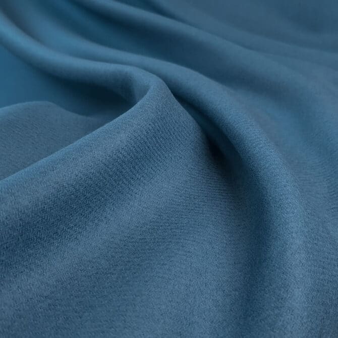naturalna tkanina na plaszcz welna zgaszony niebieskiD