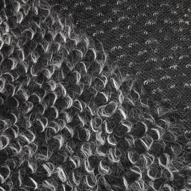 gruba welna material na sweter plaszcz czarny melanzE