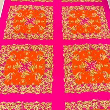 material wzor versace fuksja pomarancz panel 66cmB