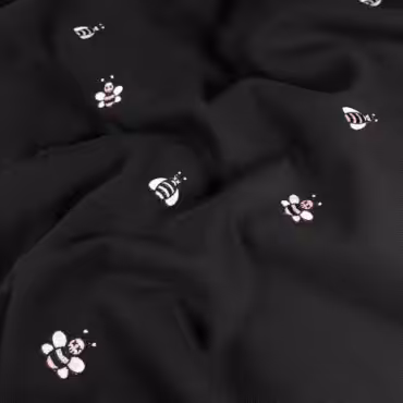 dzianina dresowa czarna w pszczolki dresowka drapanaB