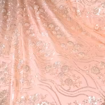 cekinowa koronka na tiulu wzor elie saab morelowy rozB