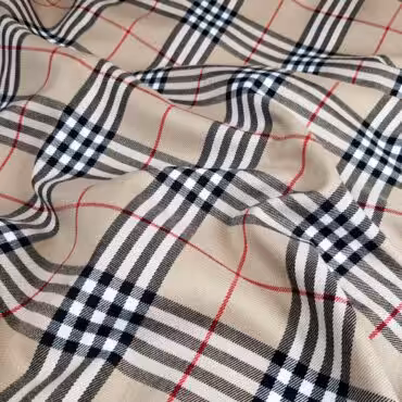 tkanina w krate wzor burberry bezowa koszulowaA