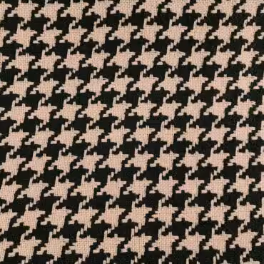 naturalna chanelka welna pepitka bezowo czarnaB