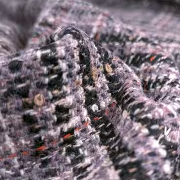 material chanelkowy w kratke fiolet czerwone prazkiB