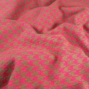 chanelka tkanina w pepitke fuksja roz ciemny bezA