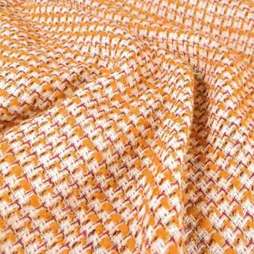 material chanelka z pogrubiana nicia musztardowaA