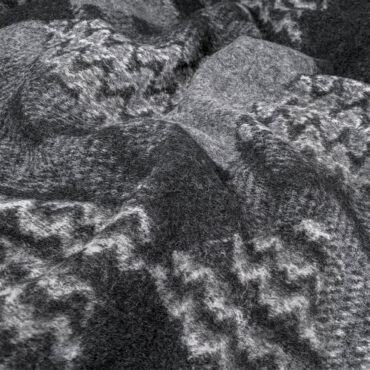 gruba welna swetrowa szara geometryczne wzory patchworkA