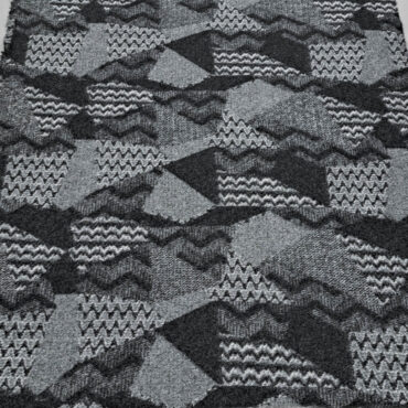 gruba welna swetrowa szara geometryczne wzory patchworkB
