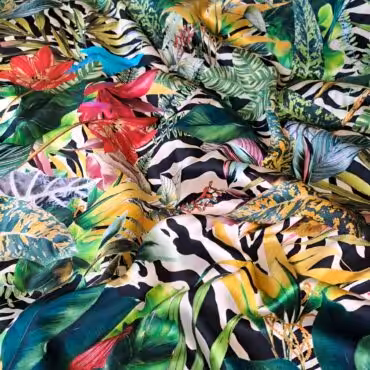 jedwab dzungla na tle zebra wzor dolce gabbana satynaA