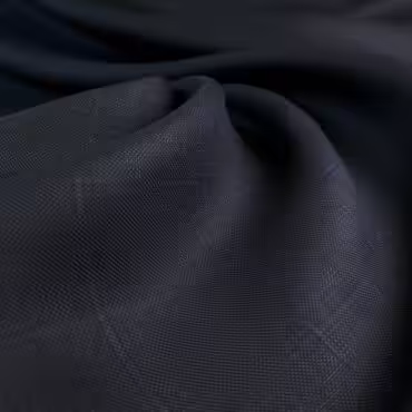 granatowa welna z lnem krata windowpane verginB