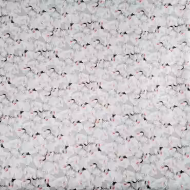 szyfon wiskozowy w delikatne kwiaty na jasnoszarym tleB