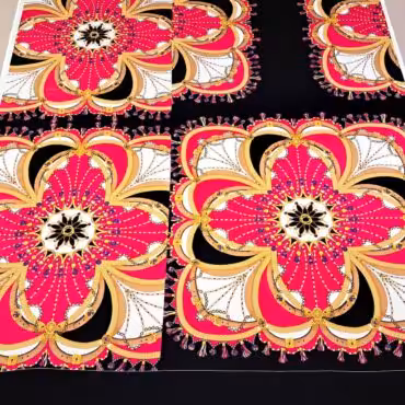 naturalny jedwab w duże wzory mandale panel 200cmB