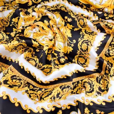 jedwab satyna wzor versace panel 135cm rozeta kwadratA