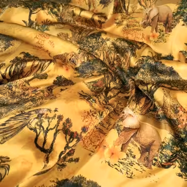 jedwab elastyczny wzor dior dzungla sloneczny zoltyA