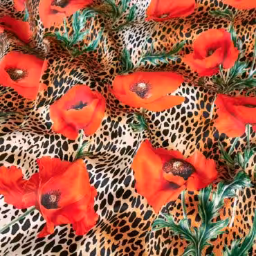 jedwab maki na panterce wzor dolce gabbana satynaA