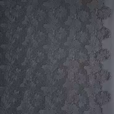 azurowa koronka gipiura w kwiaty grafitowa zakonczonaB