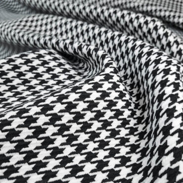 naturalna tkanina na plaszcze w pepitke czarno bialaA