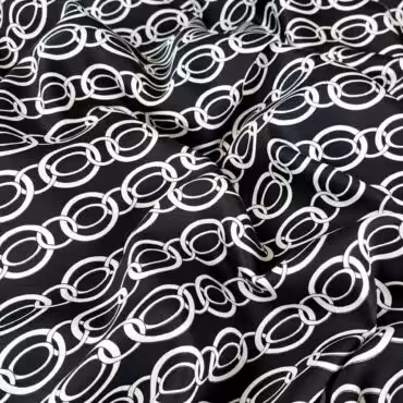 wiskoza z jedwabiem wzor max mara lancuchy czarno-bialeA