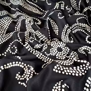 jedwabista wiskoza premium wzor armani kropki czarnaA