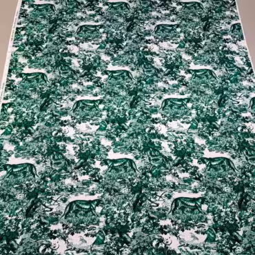 jedwab wzor dior zielony dzungla satyna z elastanemB