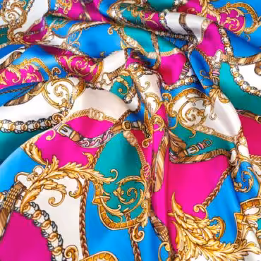 jedwab markowy wzor versace kolorowy paski lancuchyA