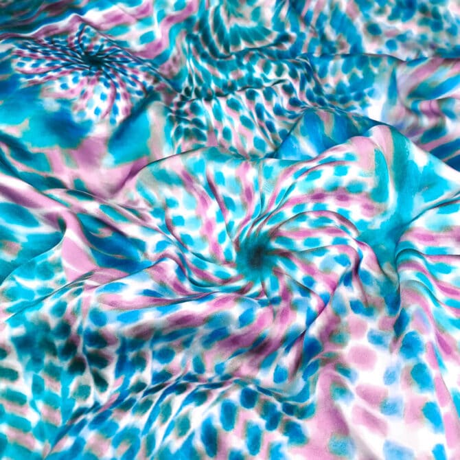 wiskoza typu sztuczny jedwab kolorowa abstrakcja wiryC