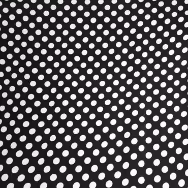 czarna wiskoza w biale groszki zwiewna kryjacaB