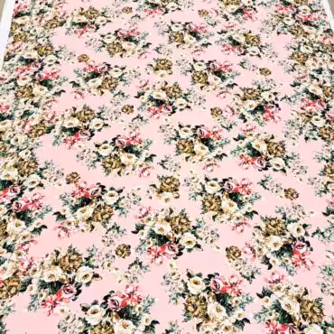 przewiewna tkanina w kwiaty cienka wiskoza rozowaB