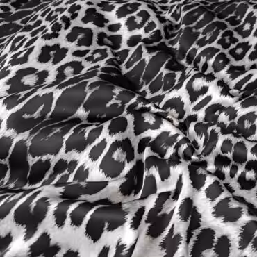 jedwab naturalny panterka czarno-biala wzor cavalliA