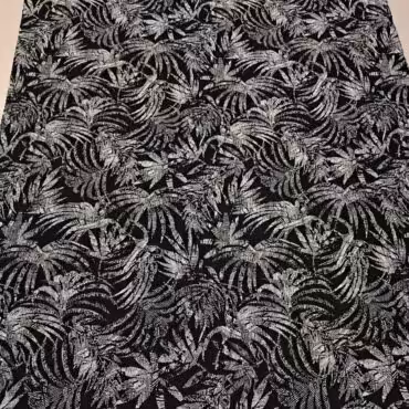 WID0226B markowa wiskoza premium wzor armani czarna liscie