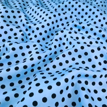 niebieska wiskoza w drobne groszki cienka zwiewnaA