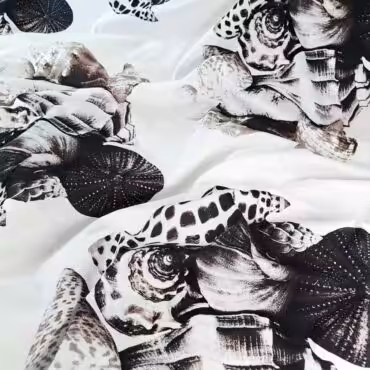 cienka bawelna w muszle i jezowce bialo-czarnaA