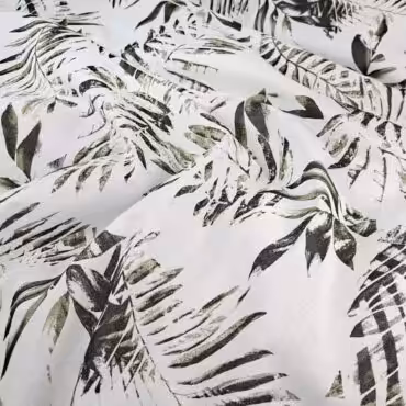 biala bawelna w liscie zielone khaki cienka przewiewnaA