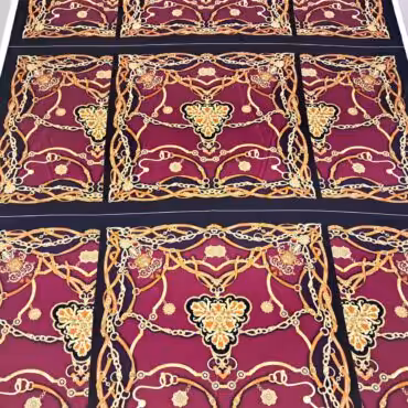 satyna jedwabna we wzory burgund panel 68cmB