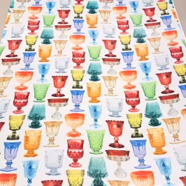 bialy jedwab naturalny w kolorowe kielichy kreponB