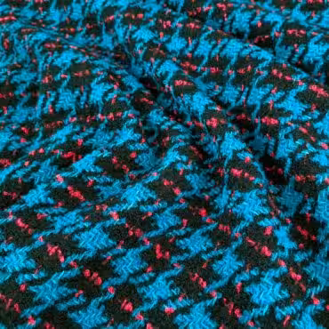 niebieska chanelka z welny z domieszka pepitkaA