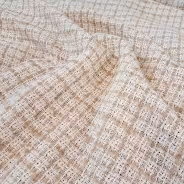 chanelka ecru z bezem kratka bawelna z domieszkaA