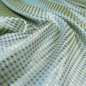 zakard w drobne wzorki limonkowy z metalicznym niebieskimA