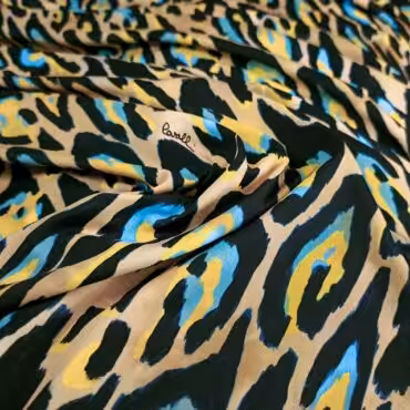 dzianina sygnowana wzor cavalli panterka karmelowy bezA