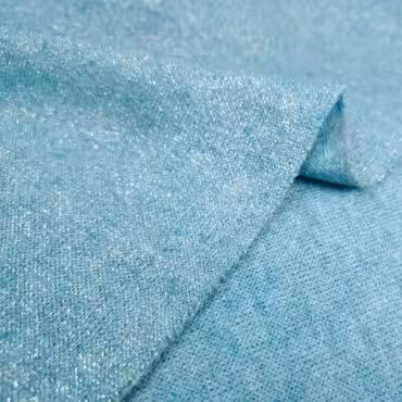 kaszmirowa dzianina brokatowa błękitna ze srebrna niciaB