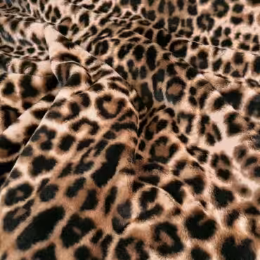 futro sztuczne panterka braz miekkie krotki wlosA