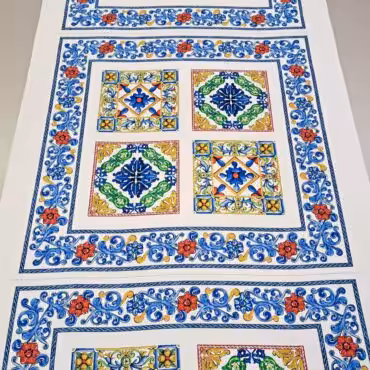 jedwab chustowy majolika wzor dolce gabbana panel 88cmB