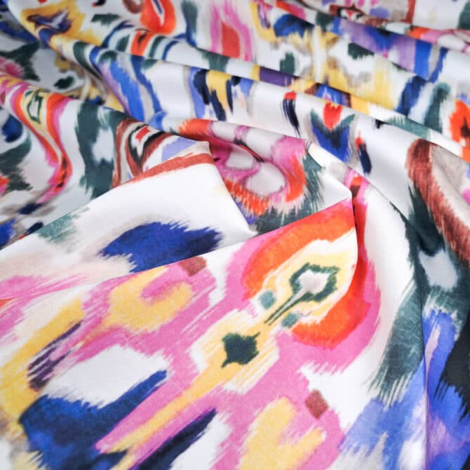 biala bawelna w kolorowe wzory elastyczna premiumA
