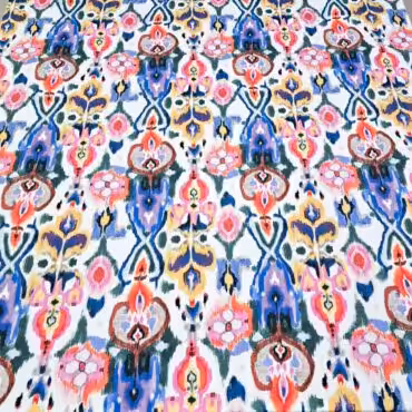 biala bawelna w kolorowe wzory elastyczna premiumB